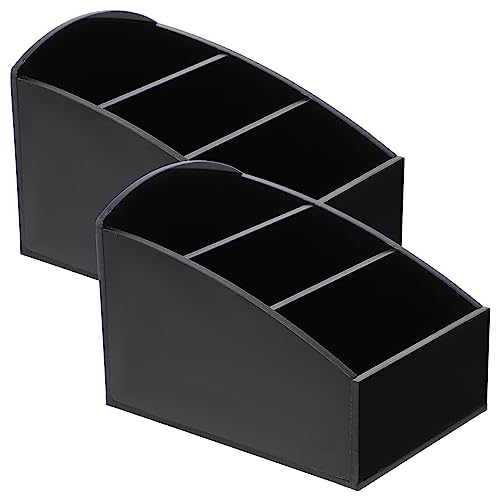 HOLIDYOYO Tea Bag Organizer 2Pcs Countertop Coffee Station Organizer Sugar Bag Holder Acrylic Tea Packet Rack Stand for Sugar Packets Small Packets, Black