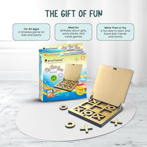 Image of Braintastic Wooden Jigsaw Puzzle Travel Board Game Learning & Creative Educational Intelligence Brain Games Sorting Puzzle Toys for Kids (TIC TAC PO1)
