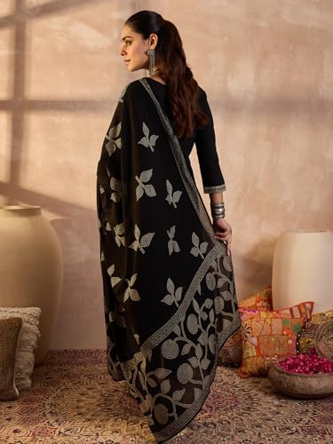 Image of INDO ERA Women's Pure Cotton Solid Solid kurta & Pant with Dupatta Set | Cotton Kurta Set For Woman