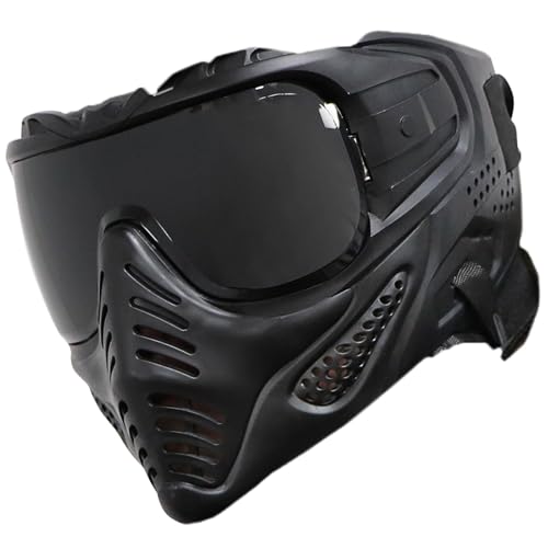 STORM FOCUS Tactical Paintball Full Face Black Airsoft Goggles Anti Fog Mask - Can be Used for Skiing, Motorcycle Riding, Snow Mountain Crawling, Engineering Operations(Black/Grey Lens)