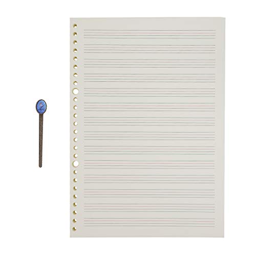 BXT B5 English Refillable Notebook Inserted Paper Pads with 4 Lines for Kids Children Practice Letters and Number, Handwriting, Learning Cursive, Doing Homework,60 Sheets,2 Pack