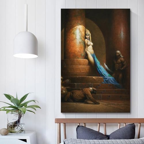 Lienzo Art Nouveau egipcio de Frank Frazetta para renovar paredes aburridas 5