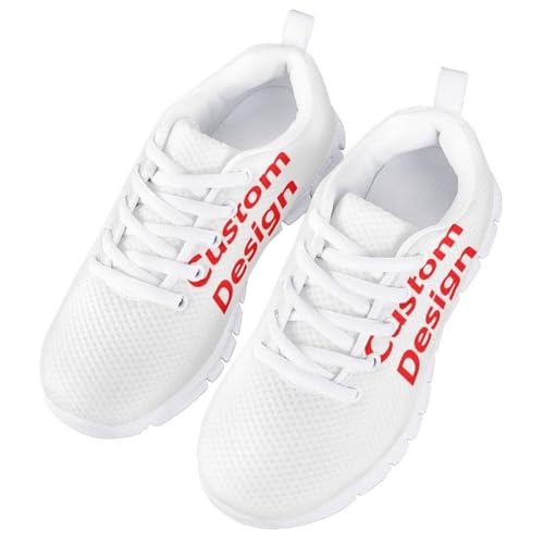 Kids Running Shoes, Breathable Upper Lightweight Lace-Up Mesh Athletic Sports Sneakers for Boys Girls2