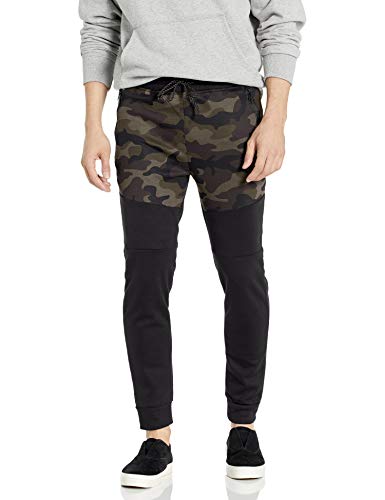 Southpole Men's Tech Fleece Basic Jogger Pants, Woodland Color Block, XX-Large