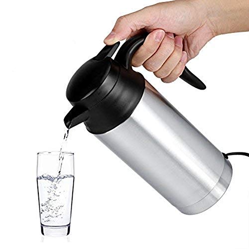 Car Electric Kettle, 12V 750ml Stainless Steel Boil Water Heating Cup for Tea Coffee Suitable for Travel