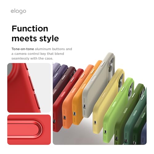 Image of elago for iPhone 17 Pro Max Case, Premium Magnetic Silicone Case, Compatible with MagSafe, Liquid Silicone Material, Protective Cover, Shockproof, Slim Phone, 6.9 inch (Red)