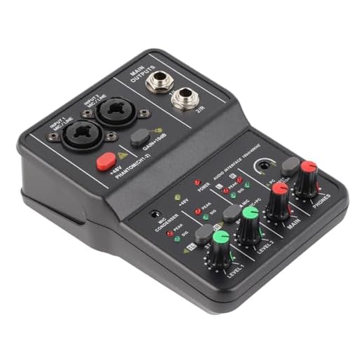 Console de Mixage Audio 2 Canaux, Mini Console de Mixage Audio Portable USB 48 V avec Carte Son USB, Console de Mixage Compacte pour Enregistrement de Musique, Karaoké à Domicile
