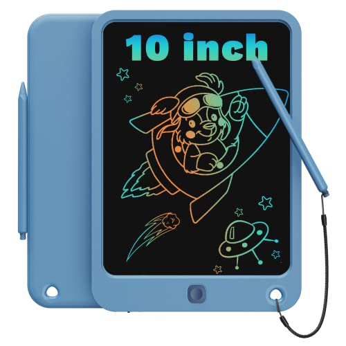 TEKFUN LCD Writing Tablet Kids Toys, 10 inch Colorful Doodle Drawing Board Drawing Tablet, Kids Travel Learning Toys Birthday & Christmas Gifts for 3 4 5 6 7 8 Years Old Boys Girls (Navy)