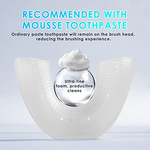 Taishan Ultrasonic Toothbrush,360°Ultrasonic Cleaning U-Shaped Automatic Toothbrush With Uv Light, Wireless Charging 4 Clearing Modes, Washable Travel Home Dual-Use #TOP3