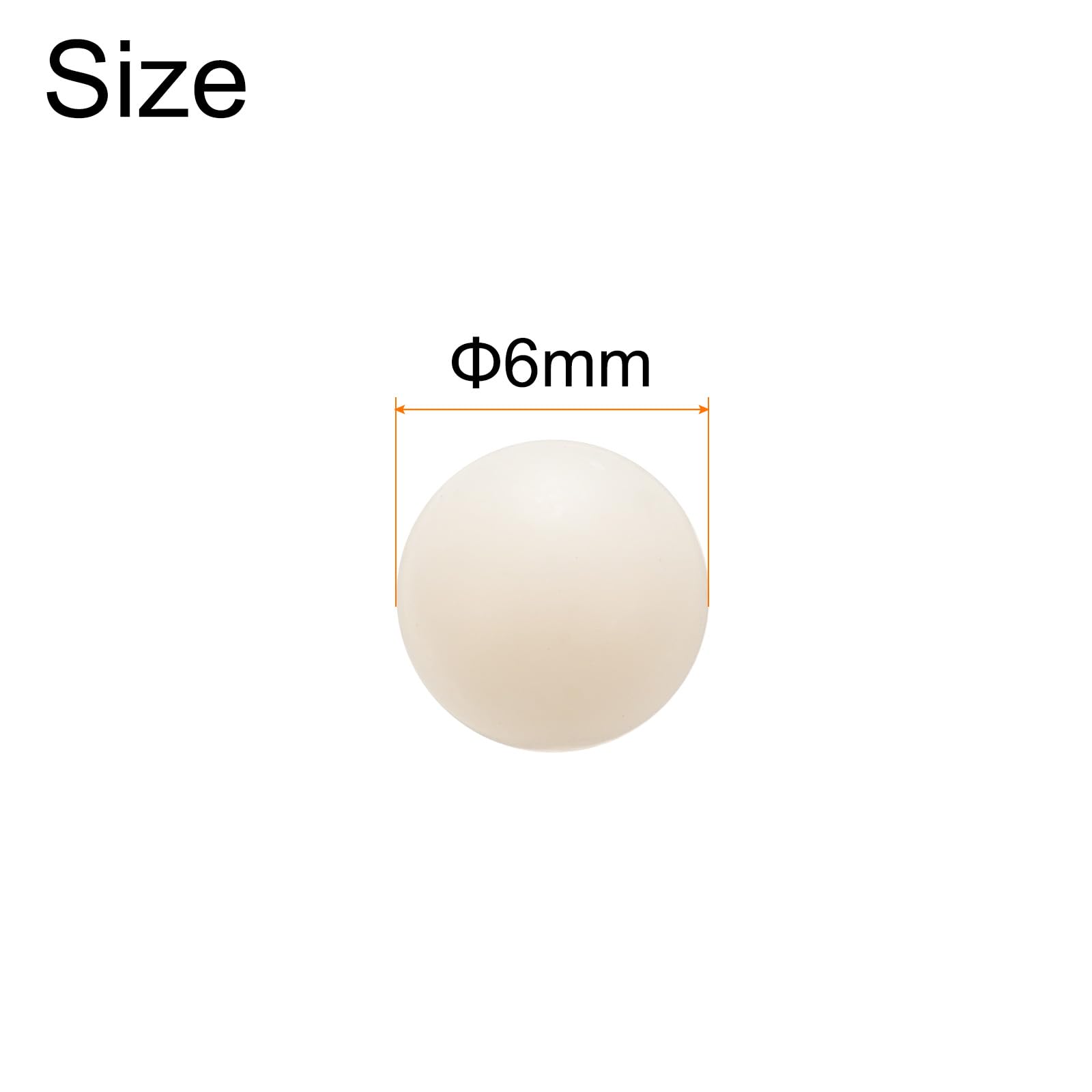 QUARKZMAN 100 Piezas Bolas Rodamiento Nylon 6 mm Plástico Sólido Precisión