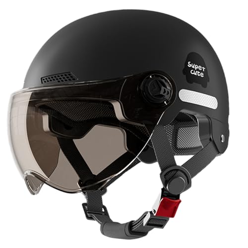 Youngwier Casco Scooter Cascos Abiertos De Moto Casco Bicicleta Adulto Casco Bicicleta, Casco Con Visera Para Patinete Electrico, Casco De Bicicleta De Montaña Para Patineta Circunferencia De 45-65 CM