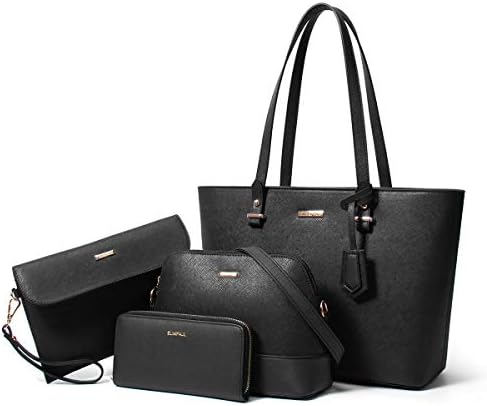 YTL Damen Handtasche Tote Shopper Groß Schultertasche Umhängetasche Geldbörse Kartenhalter Tasche 4-teiliges Set für Büro Schule Einkauf Reise Geschenk