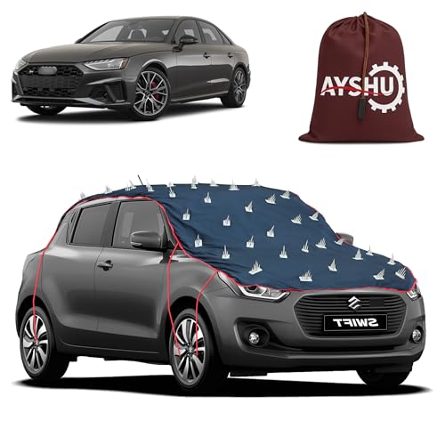 Image of AYSHU Water-Resistant Spike Car Cover for Audi S4 - Protects from Dogs, Monkeys, Dust, Sunlight & UV - Full Roof Universal Fit