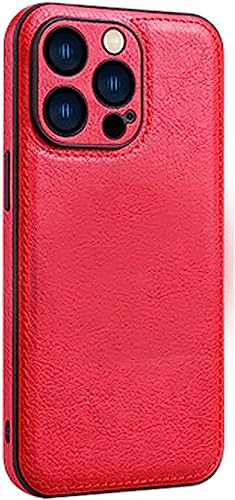 Coque iPhone 14 cuir rouge mince et étui protection antichoc
