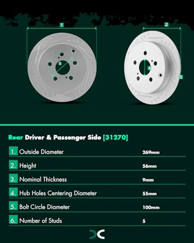 Image of SCITOO Front 10.83 inch Rear 10.59 inch Brake Pads and Rotors Kits