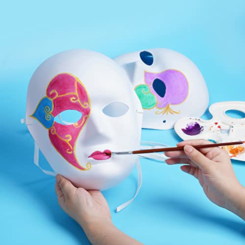 Yookat 9 Pieces Diy Full Face Masks Plain White Mask Full Face Blank Paintable Mask Mardi Gras Masks Masquerade Masks #TOP4