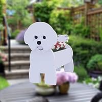 Yorkshire hond bloempot, PVC dieren plantenpotten Outdoor indoor tuinplantenbakken, Leuke labrador grote plantendecoratie (Color : Yorkshire, Size : 43 * 25cm