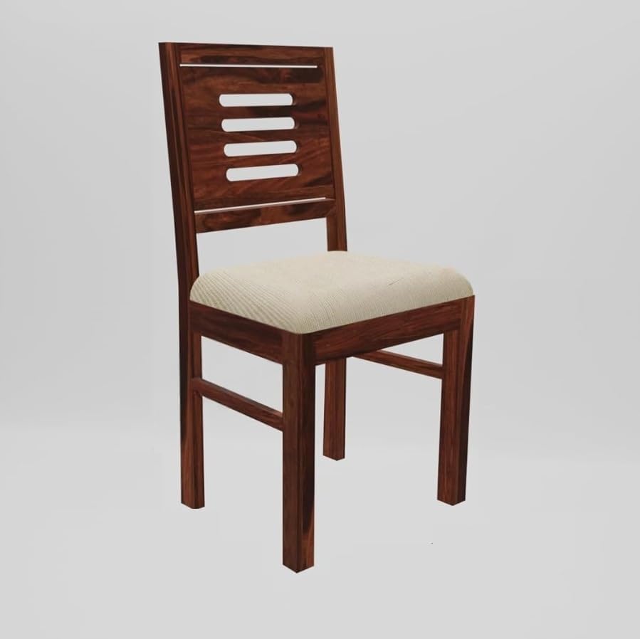 Image of AS Arts Solid Sheesham Wood Dining Table Set of 4 | Round 4 Seater Wooden Dining Set for Home & Dining Room | Solid Wood Dining Table with Cushioned Chairs | Dark Honey Finish