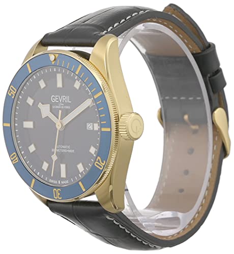 Gevril 48602.1 Men's Yorkville Swiss Automatic Watch, Genuine Leather Strap with Tang Buckle4