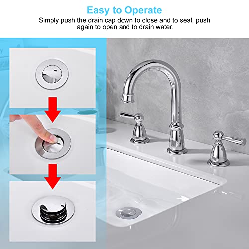 Bonde d'évier lavabo chrome avec trop plein évacuation vasque - 5