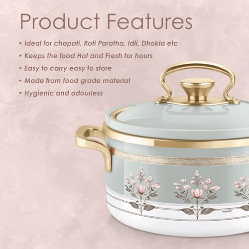Image of Nayasa Rachel Casserole- Small Set of 3, 500, 1000, 1500 ML | BPA Free | Food Grade | Easy to Carry | Easy to Store | Hot Pot for Kitchen | Roti Box | Teal