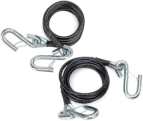 VODCACA BX88196 Safety Cable Kit with S-Hook | 7 Ft Black