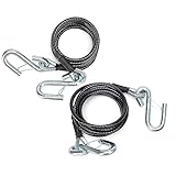 VODCACA BX88196 Safety Cable Kit with S-Hook | 7 Ft Black