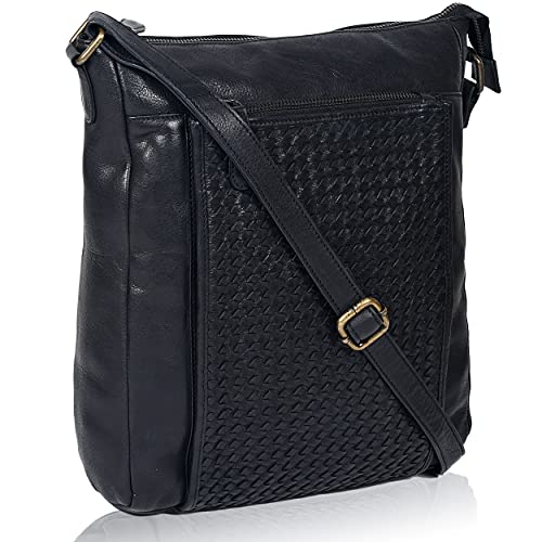 Real leather Crossbody Bags for Women-Vintage Leather Crossover Long Over the Shoulder Sling Womens Purses