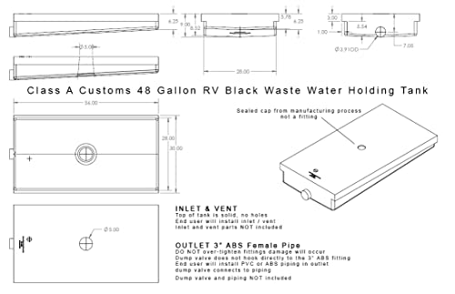 Classacustoms WT-4800 Class A Customs 48 Gallon Rv Waste Black Water Holding Tank 56 X 30 X 9 Wt-4800 thumb #2