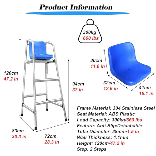Silla de salvavidas metálica desmontable con asiento ABS miniatura 2