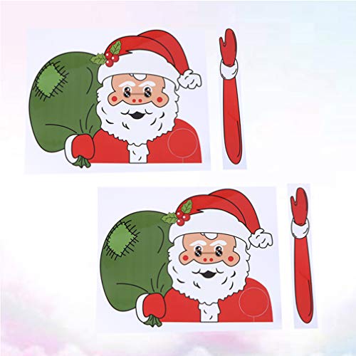 Toyvian 2Pcs Natal Santa Acenando Decalque Do Limpador de PÃ¡ra-Brisa 3D Cartoon Adesivo Limpador de