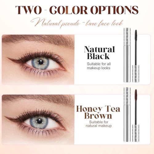 Image of Mascara for Older Women 60 Plus, Waterproof Mascara for Volume and Length, 3D Curling Eyelash Long-lasting, Washable, Smudge Proof & No Flaking (Brown)