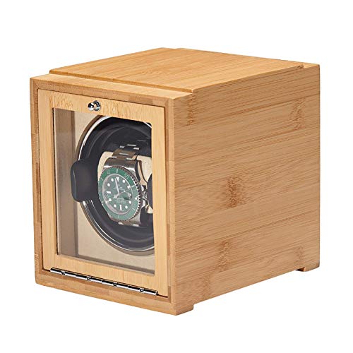 Reloj Winder Watch Stand Watching para Relojes automáticos - Bamboo Watch Shaker Watch Switch Winder Mechanical Reloj Caja automática de tendeduras Caja de Almacenamiento de Relojes domésticos con