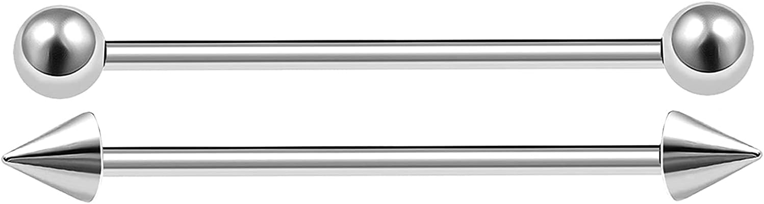 316L Surgical Steel Upper Ear Industrial Barbell Piercing Ear Studs For Men And Women (ER1301) 1 Piece Each Style