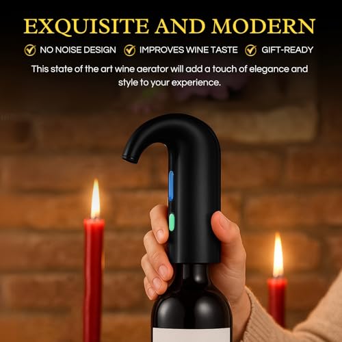 Aireador eléctrico de vino de alta calidad, el regalo portátil ideal para aficionados 5