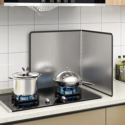 Amas de acero inoxidable Guardia para cocinar, resistente al escudo anti-sparpatar de calor, barrera de aceite plegable Volver protectora con superficie no psálida y bordes curvos, cocina de salving e
