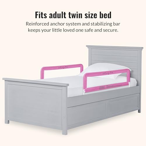 Dream On Me Lightweight Mesh Security Adjustable Bed Rail Double Pack with Breathable Mesh Fabric in Pink, 2 Count (Pack of 1) - image 6