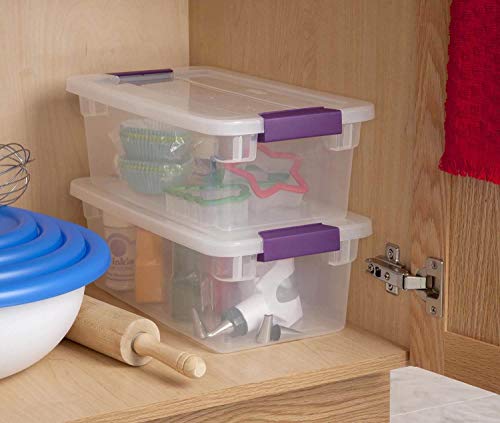 Tribello Clear Plastic Storage Bins With Lids Stackable Storage Bins (6 Quart) - 2 Pack #TOP1