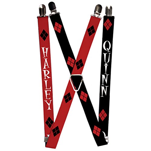 Buckle-Down mens Buckle-down - Harley Quinn Suspenders, Multicolor, 3.5 x 2.5 US