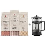 Kit café gourmet baggio em pó + cafeteira prensa francesa 300ml