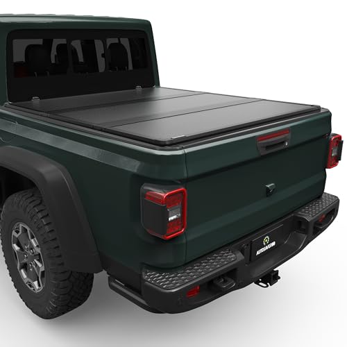 AUTOSAVER88 FRP Hard Tri-fold Truck Bed Tonneau Cover Compatible with Jeep Gladiator JT 2020 2021 2022 2023 2024 2025 5 ft Bed with Trail Rail System