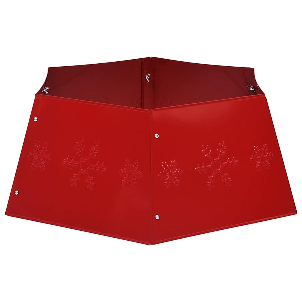 Jupe de Sapin de Noël Rouge en métal Ø68x25 cm, Couvre-Pied saisonnier pour décoration intérieure et extérieure, Support Robuste pour fête et Salon, Protection du Sol