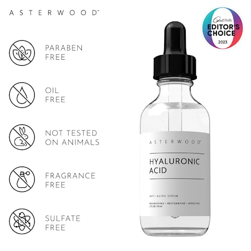 Asterwood Pure Hyaluronic Acid Serum For Face; Plumping Anti-Aging Face Serum, Hydrating Facial Skin Care Product, Fragrance Free, Pairs Well With Vitamin C Serum & Retinol Serum, 59Ml/2 Oz #TOP1