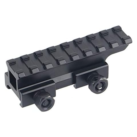FOCUHUNTER Picatinny Rail 8 Slots Riser Mount Aluminum Alloy Tactical Base Mounts Firmly in Place with 2 M4 Screws and Nuts Cover
