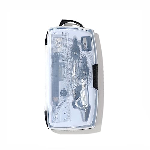 AKANYA 10 Piezas Set De Geometría,Compas De Dibujo Maths Kit para Escuela,Juego De Compás Set Transportador De Brújula De Dibujo,Reglas, Juego Y Transportador De For Estudiantes,Profesores,Ingenieros