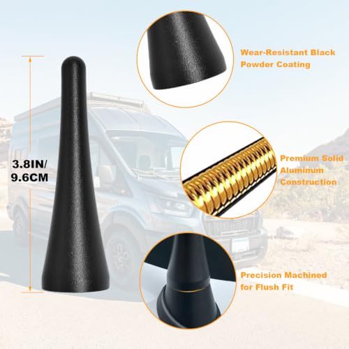Image of 3.8 Inch Short Antenna for 2013-2026 Ford Transit 150 250 350 | Antenna Replacement Car Wash-Proof Radio Antenna Truck Antenna ToyotaTundra Accessories