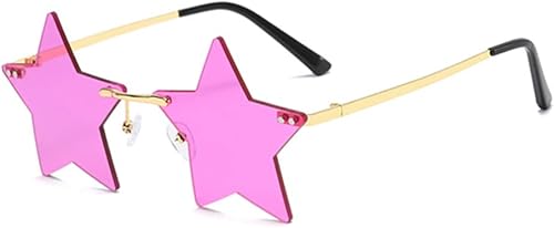ENTHYI Gafas de sol con forma de estrella sin montura para mujereshombres, para fiestas, personalidad, pentagrama