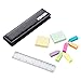 Sticky Notes and Index Tabs Set with Ruler – 640 Pieces Colored Page Markers, 2 Mini Rectangular Note Pads, 6 Arrow Flags, Leather-Look Organizer Case, 1 Set