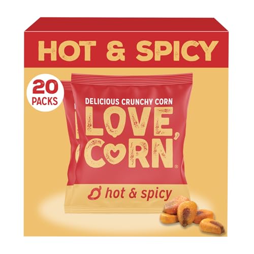 LOVE CORN | Habanero Chilli Delicious Crunchy Corn | 0.7oz, 20 bags | Low-Sugar, Gluten-Free, Plant Based, Non-GMO