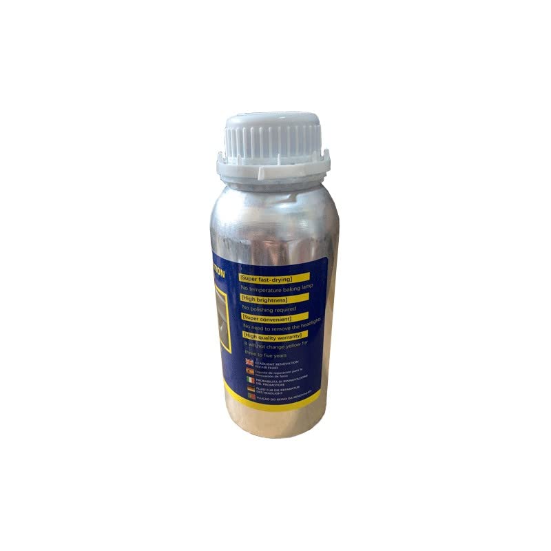 3X Polimero Liquido Flacone di Ricarica da 600 ml per la lucidatura ripristino e Riparazione di fanali ingialliti opacizzati (1800ml in Totale)